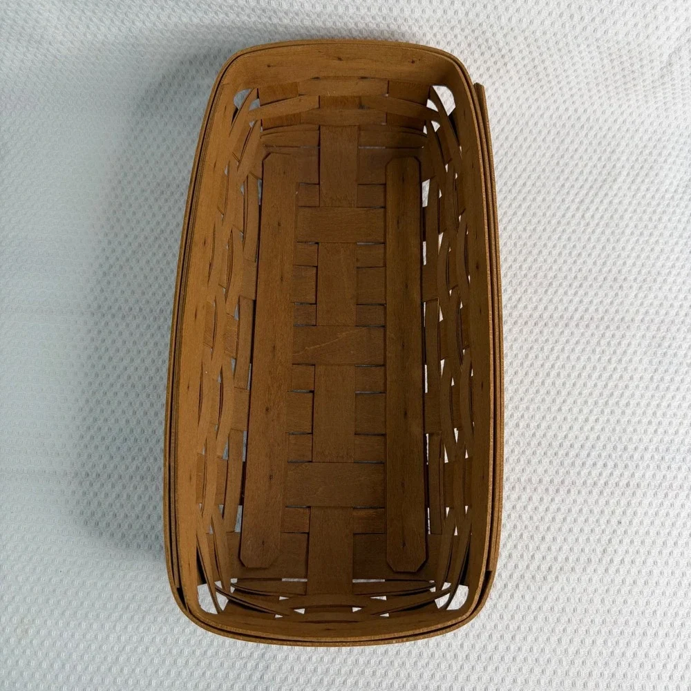Longaberger 1988 Handwoven Rectangular Basket 13x5.5x4 Vintage Farmhouse Decor